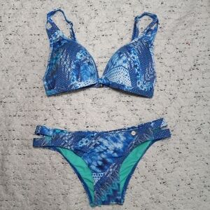 Sunseeker Australia Blue Bikini Set Adjustable Straps & DualSide Bottom Size 6